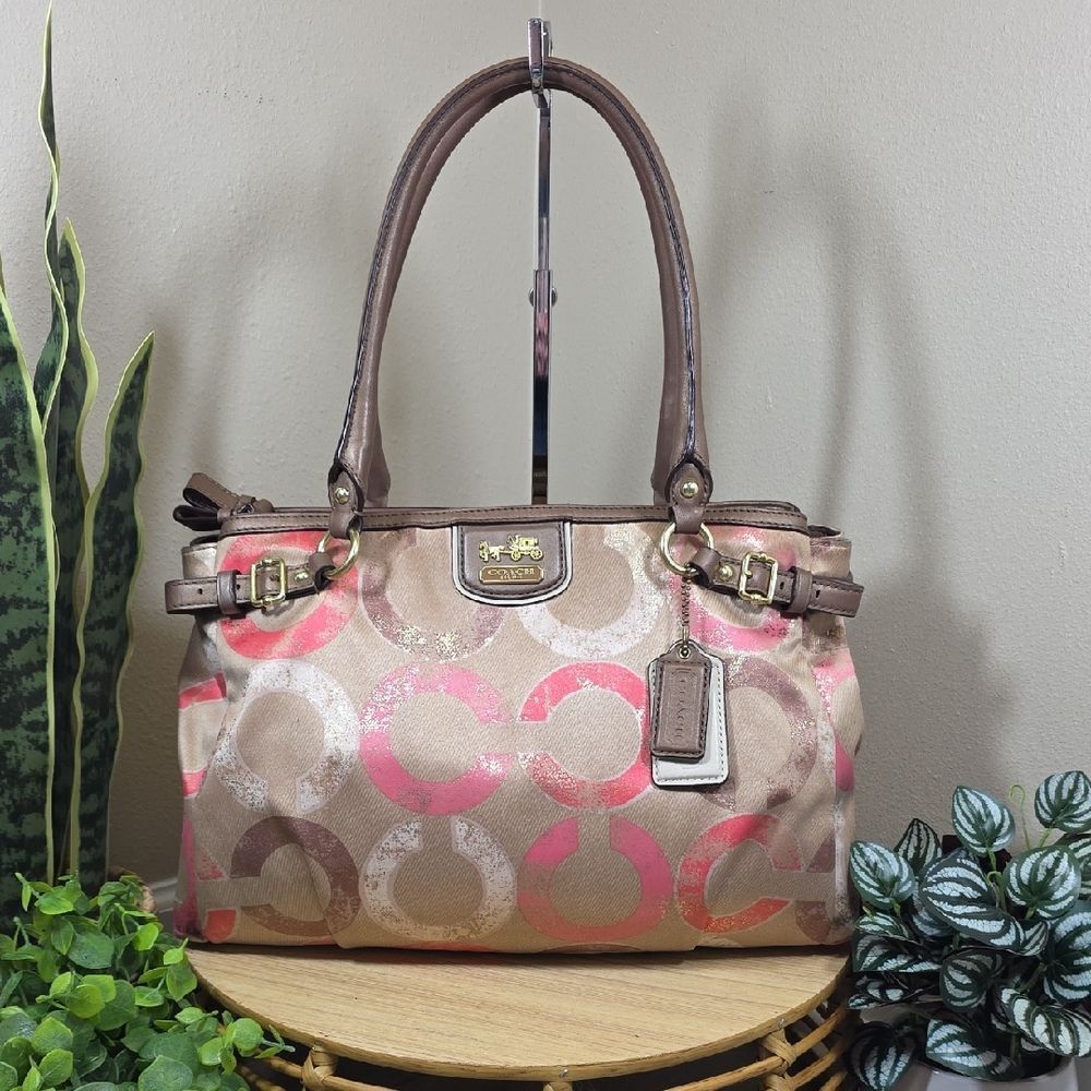 Coach Madison Metallic Op Art Carryall